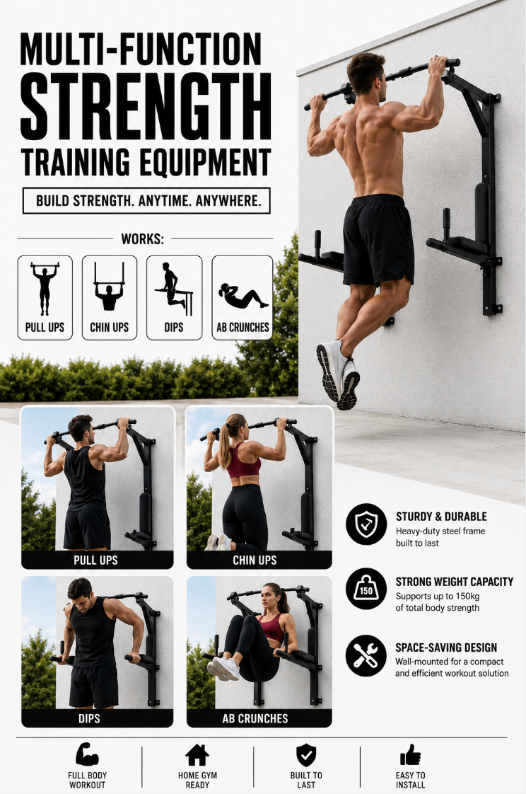 Elite Wall-Mounted Pull-Up & Dip Station